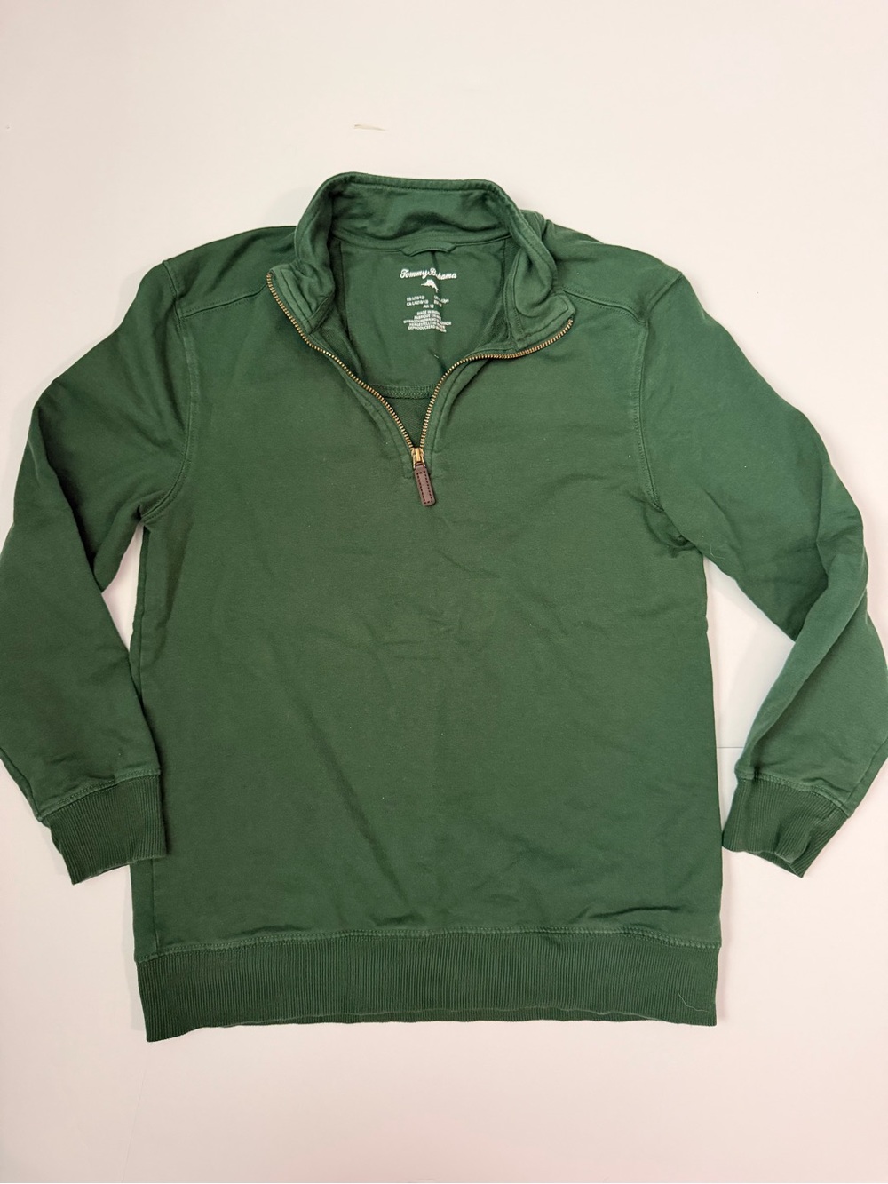 Boys Tommy Bahama Forest Green Quarter-Zip Pullover Sweater 10/12